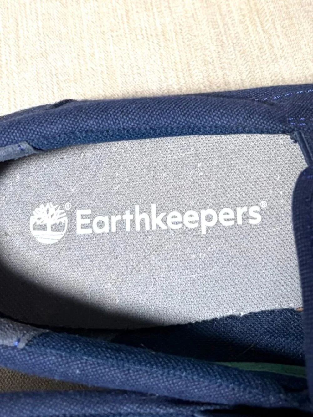 Timberland canvas shoes 10.5 navy slip on